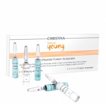 Christina Forever Young Multi-Peptide Fusion Ampoules (Ампулы с сывороткой для омоложения кожи, дневные и ночные), 5 шт х 2 мл