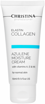 Christina Elastin Collagen Azulene Moisture Cream with Vitamins A, E & HA for normal skin (Увлажняющий азуленовый крем с коллагеном и эластином для нормальной кожи)
