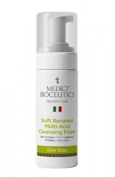 Medici Bioceutics Soft Renewal Multi-Acid Cleansing Foam – AHA complex, HY, Calendula (Пенка мультикислотная очищающая с комплексом AHA кислот, гиалуроновой кислотой и календулой), 150 мл