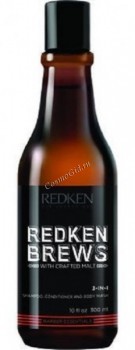 Redken Brews 3-in-1 (Шампунь, кондиционер и гель для душа 3 в 1), 300 мл