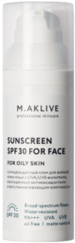 M.Aklive Sunscreen SPF30 for face for dry, Normal & Sensitive skin (Солнцезащитный крем SPF30 для сухой, нормальной и чувствительной кожи лица)
