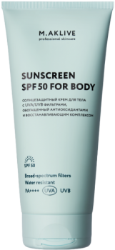 M.Aklive Sunscreens SPF50 for body (Солнцезащитный крем для тела SPF50), 200 мл