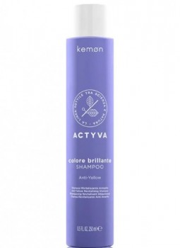 Kemon Actyva Colore Brillante Anti-yellow Shampoo (Шампунь для нейтрализации жёлтого оттенка), 250 мл