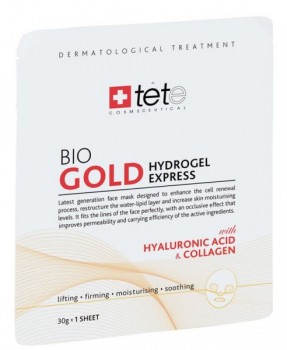 Tete Cosmeceutical Bio Gold Hydrogel Express (Маска моментального действия с коллоидным золотом), 1 шт