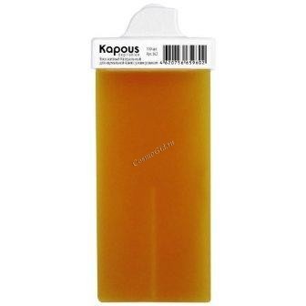 Kapous Жирорастворимый воск желтый натуральный в картридже с мини роликом, 100мл. 