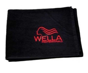 Wella (Полотенце черное с вышитым логотипом «Wella»), 50х100 см