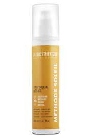 La biosthetique skincare spray solaire anti-age spf-20 (Водостойкая солнцезащитная эмульсия-спрей для лица и тела с высокоэффетивной системой фильтров), 200 мл