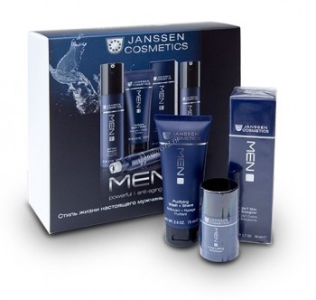 Janssen Men Set: Cleansing & Care (Мужской набор: Очищение и уход+подарок), 3 средства