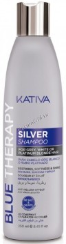 Kativa Blue Therapy Silver shampoo (Шампунь нейтрализатор желтизны для осветленных и мелированных волос), 250 мл