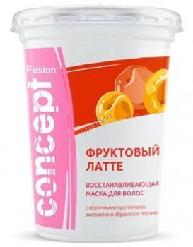 Concept Fusion mask fruit latte (Маска для волос «Фруктовый латте» восстанавливающая с экстрактом абрикоса), 450 мл