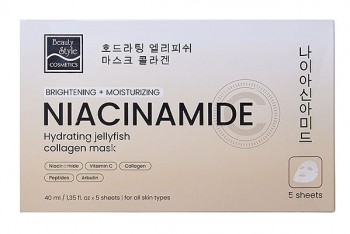 Beauty Style Hydrating Jellyfish Collagen (Тканевая маска с ниацинамидом ивитамином С), 40мл * 5 шт