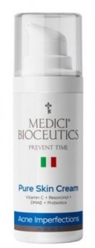 Medici Bioceutics Pure skin cream (Защитный антибактериальный крем для сужения пор с комплексом пробиотиков, ДМАЭ, резорцинолом и витамином С)