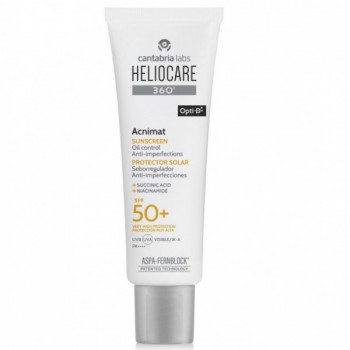 Heliocare 360 Acnimat Sunscreen (Себорегулирующий солнцезащитный крем с SPF 50 для кожи, склонной к акне), 50 мл