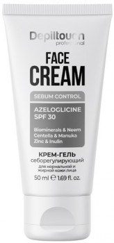 Depiltouch Professional Azeloglicine SPF 30 Sebum Control Face Cream (Крем-гель себорегулирующий для нормальной и жирной кожи лица), 50 мл