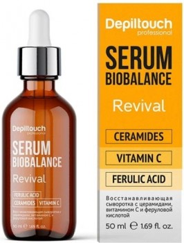 Depiltouch Professional Biobalance Revival Serum (Сыворотка восстанавливающая для лица с церамидами, витамином С и феруловой кислотой), 50 мл