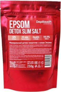 Depiltouch Professional Epsom Detox Slim Salt (Соль для ванны Минеральный детокс-энергетик с солью Эпсома), 250 г