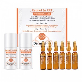 Dermatime Retinol 5n RRT (Двухшаговый омолаживающий уход с инкапсулированным ретинолом 5%), 6 амп*2 мл + 15 мл*2 