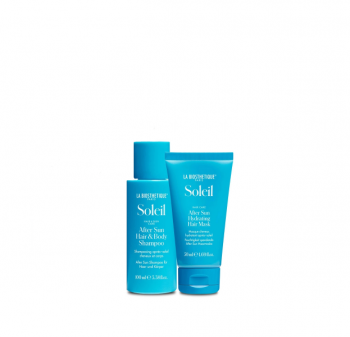 Set "Soleil Set 2025" (Увлажняющий шампунь после загара, 100 мл + Увлажняющая маска для волос после загара, 50 мл)