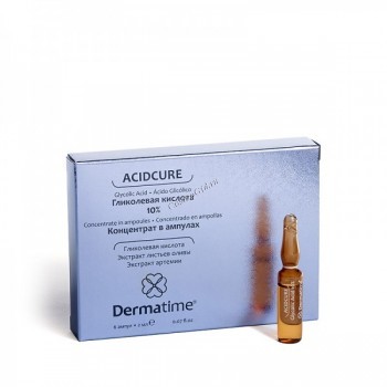 Dermatime Acidcure Glycolic Acid 10% (Гликолиевая кислота 10% - Концентрат в ампулах), 1 ампула 2 мл