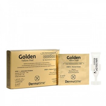 Dermatime GOLDEN YELLOW PEEL Желтый пилинг, 5 амп. по 2 мл + 5 саше по 4 мл