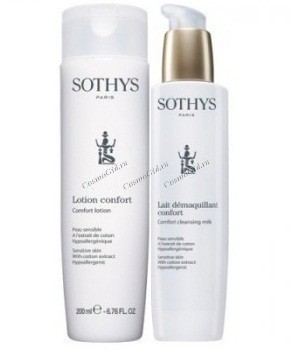 Sothys Comfort Cleansing Milk+Lotion (Набор "Дуэт очищение для чувствительной кожи), 2 средства