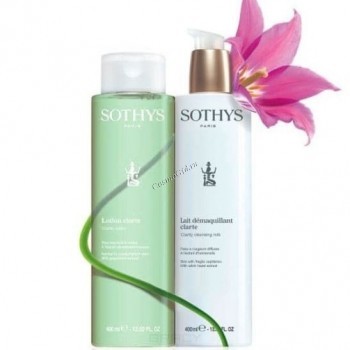 Sothys Clarity Cleansing Milk + Lotion (Набор "Дуэт очищение для чувствительной кожи с куперозом"), 2 средства