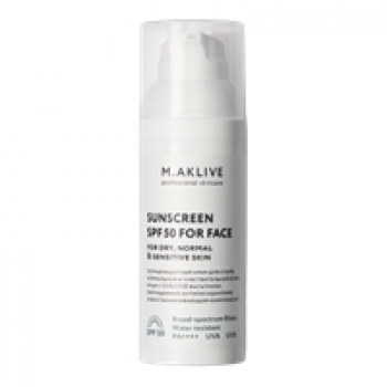 M.Aklive Sunscreen SPF50 for face for dry, Normal & Sensitive skin (Солнцезащитный крем SPF50 для сухой, нормальной и чувствительной кожи лица)