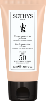 Sothys Youth protective cream SPF 50 (Омолаживающий защитный крем SPF 50 для лица и чувствительных зон), 50 мл