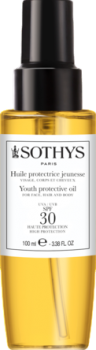 Sothys Youth protective oil SPF 30 (Защитное омолаживающее масло SPF30 для лица, тела и волос), 100 мл