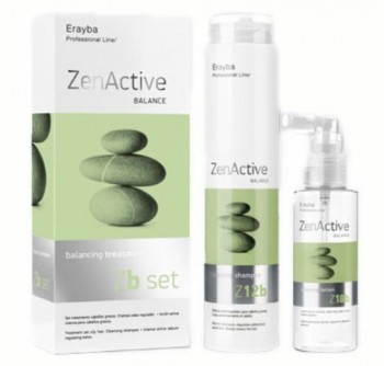 Erayba ZenActive Zb set balancing treatment (Набор продуктов (Шампунь для жирной кожи головы, Лосьон для жирной кожи головы)), 250+100 мл