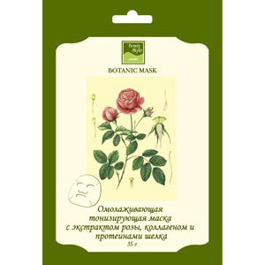 Beauty Style Rose rejuvenating facial masks (Ботаническая тонизирующая маска с экстрактом розы и коллагеном), 1 шт