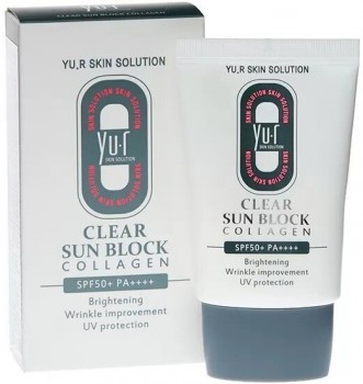 Yu.R Clear Sun Block Collagen Spf 50+ (Солнцезащитный крем), 30 мл