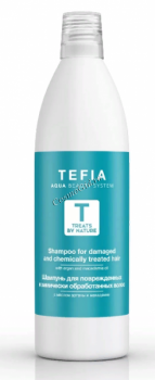 Tefia Treats By Nature (Шампунь для поврежденных и химически обработанных волос с маслом арганы и макадамии), 1000 мл