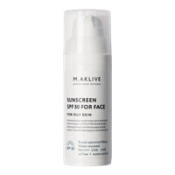 M.Aklive Sunscreens SPF50 for face for oily skin (Солнцезащитный крем SPF50 для жирной кожи лица)